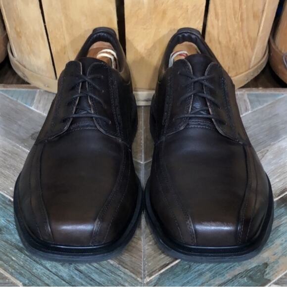 Clarks Unstructured Un Kenneth Way Dark Brown Leather Oxfords Mens Size 9.5 WIDE main image 7